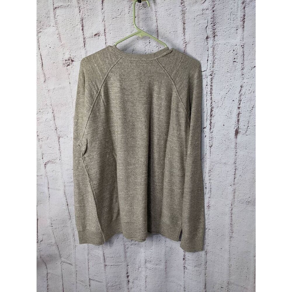 Gap 100%‎ Cotton Crewneck Sweater Tan Herringbone Mens L Large NWT - Picture 3 of 6